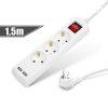 Eloszt 3-as - 3 x 1,5 mm - 1,5 m - 2 x USB-vel - kapcsols