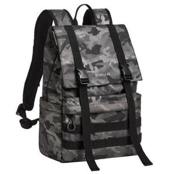 Notebook hátizsák, 15,6", rolltop, 15L, RIVACASE "7621
Sherwood", szürke-terepminta