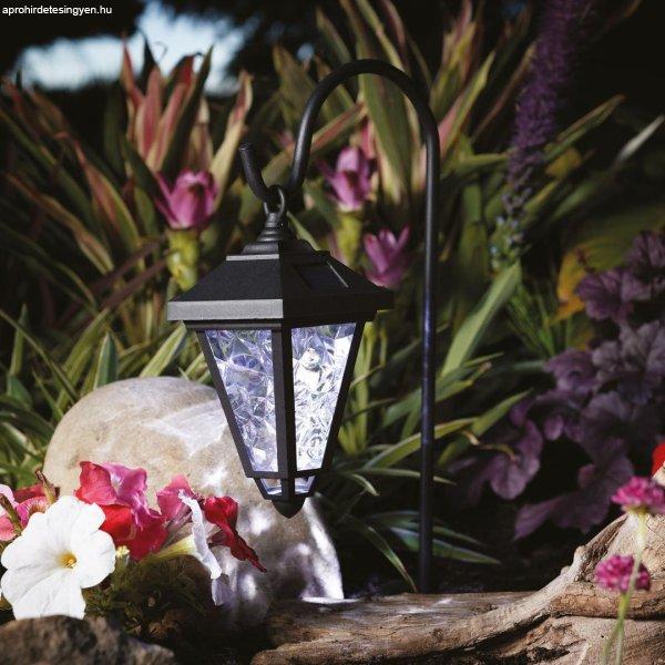 LED-es szolár lámpa - kandeláber - 80 cm - fekete - hidegfehér