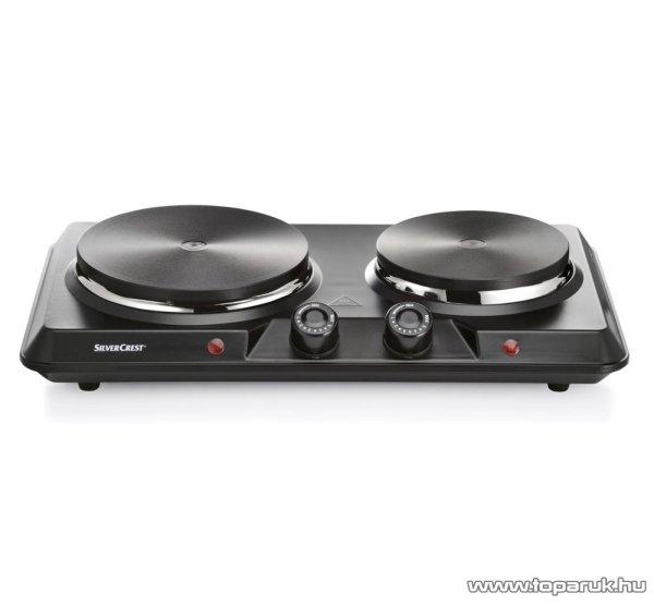 SilverCrest SDK 2500 E1 Dupla elektromos főzőlap, fém platnis kétlapos
rezsó, 1000 W + 1500 W, fekete