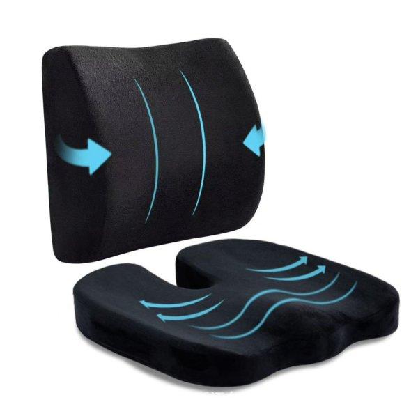 ErgoComfort szett – Deréktámasz: 34*31*11cm - Ülőpárna: kb. 45 × 36 × 7
cm