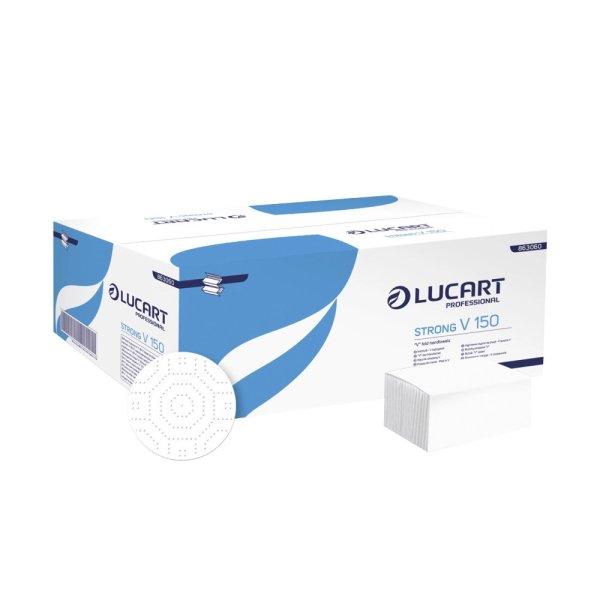 Kéztörlő 2 rétegű V hajtogatású 100 % cellulóz 190 lap/cs 20 cs/karton
Lucart Strong V2.25_863051 hófehér