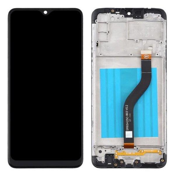 Samsung SM-A207 Galaxy A20s (2019) fekete LCD kijelző érintővel és kerettel