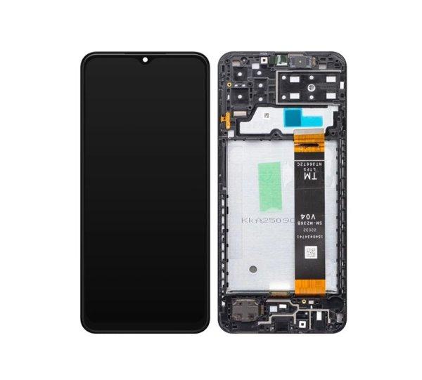 Samsung M236B Galaxy M23 5G fekete LCD kijelző érintővel és kerettel
