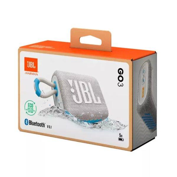 JBL Go 3 vízálló Bluetooth V5.1 hangszóró, fehér