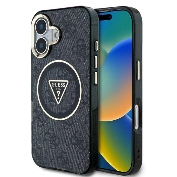 Guess Apple iPhone 16 (6.1) IML 4G MagSafe hátlapvédő tok fekete
(GUHMP16SHG4PRTGK)