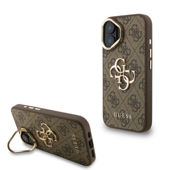 Guess PU 4G Metal Logo Stand Apple iPhone 16 (6.1) hátlapvédő tok barna
(GUHCP16SPCS4GP4W)
