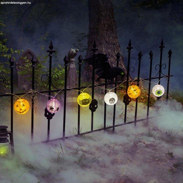 Halloween-i lampion fényfüzér - 7,5 x 150 cm - 2 x AA elemes