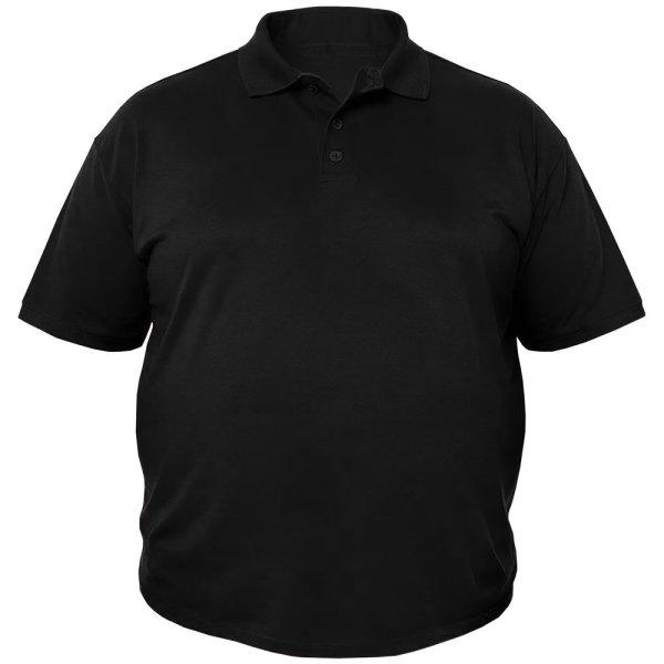 Miners Mate supersize Uniszex nagyméretű galléros póló - Fekete | 4XL
