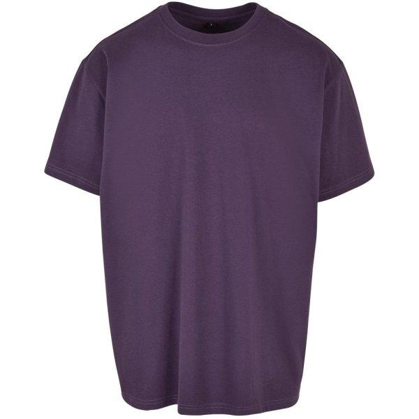 Build Your Brand Férfi póló Heavy Oversize Tee - Sötétlila | XS