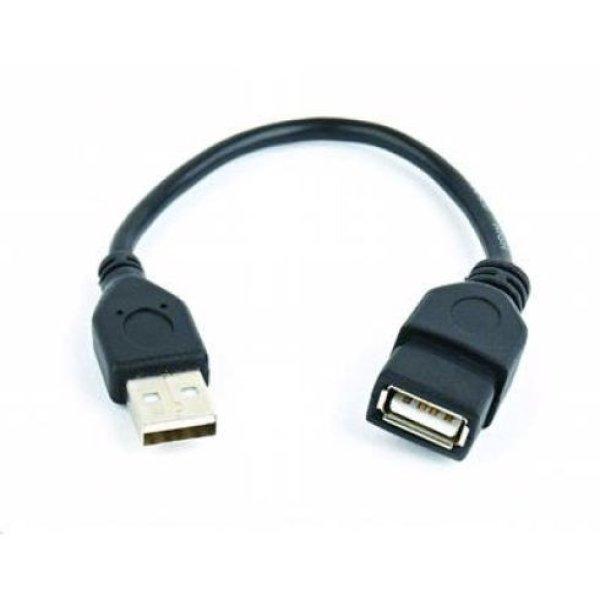 Kábel GEMBIRD USB A-A 15cm 2.0 hosszabbító HQ Black, aranyozott érintkezők