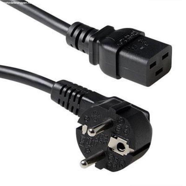 ACT Powercord mains connector Schuko CEE 7/7 male (angled) - C19 IEC 60320 3m
Black