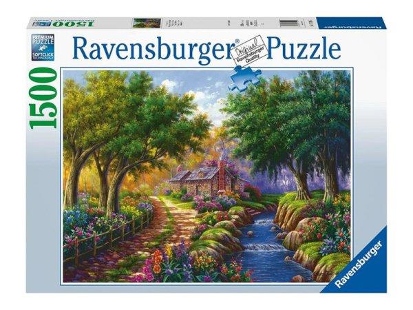 Ravensburger Puzzle 1500 db - Ház a folyónál