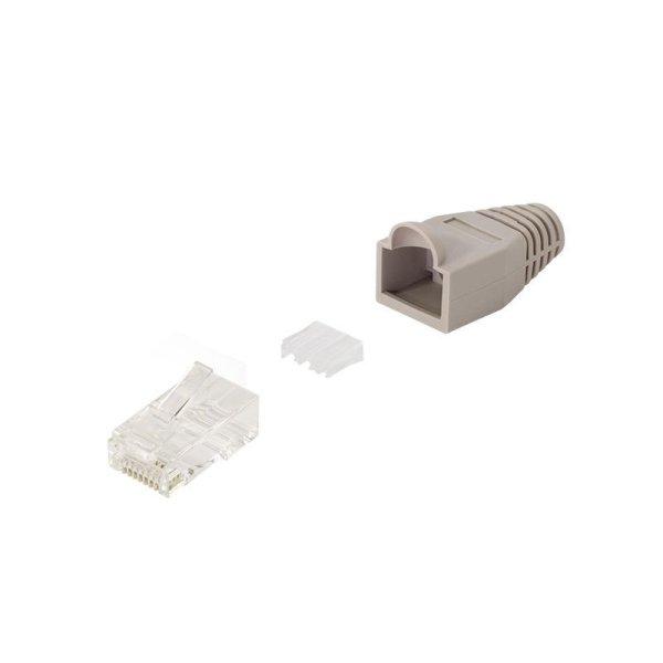 Logilink RJ45 modular plug Cat.6A UTP with boot and guide plate 100db