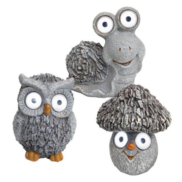 Home MX 639 3 db napelemes kerti lámpa, gomba / bagoly / csiga, fehér LED,
automatikus, akkumulátoros