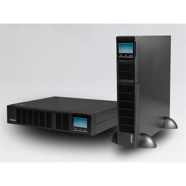 iPOWER UPS, 2000VA, 2000W, 8x IEC C13, SNMP/USB/RS-232, szünetmentes
tápegység, LCD kijelző, AVR, online, Rack/Tower