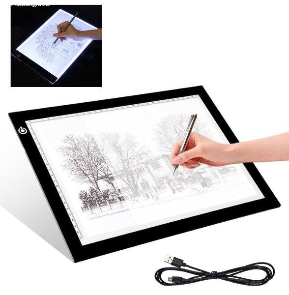 Crelando A4 LED Light Pad, világító rajztábla, 35 x 25 x 0.7 cm Extra Slim
USB grafikus tábla LED megvilágítással, 3 fokozatú fényerővel (491350)