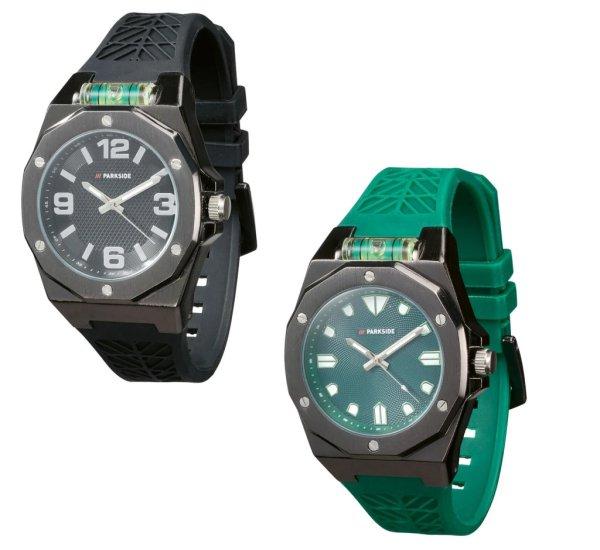 ParkSide PWSL1A1 / PWSL1A2 Fan Edition Watch vízálló karóra, kvarc
óraművel beépített vízmértékkel zöld / fekete színben (480775)