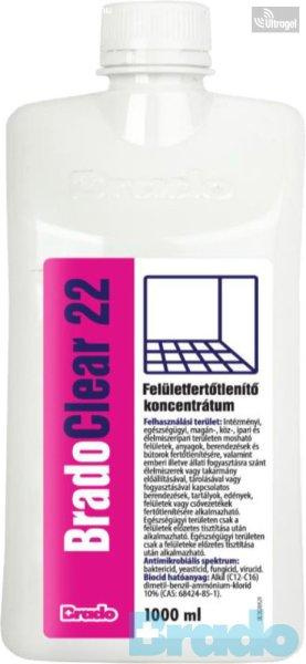 BradoClear 22 aldehidmentes felületfertőtlenítő koncentrátum - 1000ml 