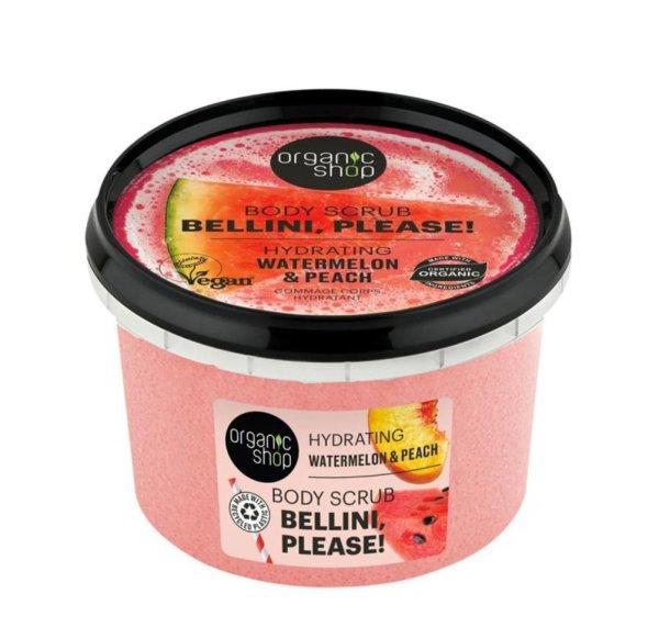 Organic Shop Hiidratáló testradírt Bellini, please! Görögdinnye és
őszibarack (Hydrating Body Scrub) 250 ml