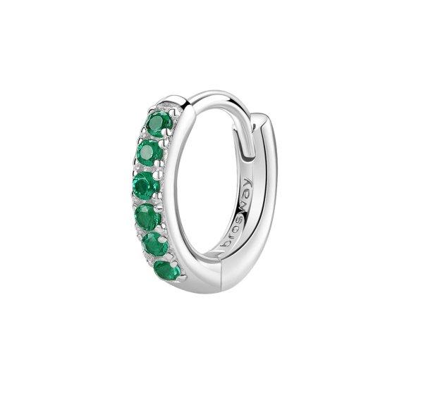 Brosway Ezüst karika single fülbevaló Fancy Life Green FLG80 - 1 db