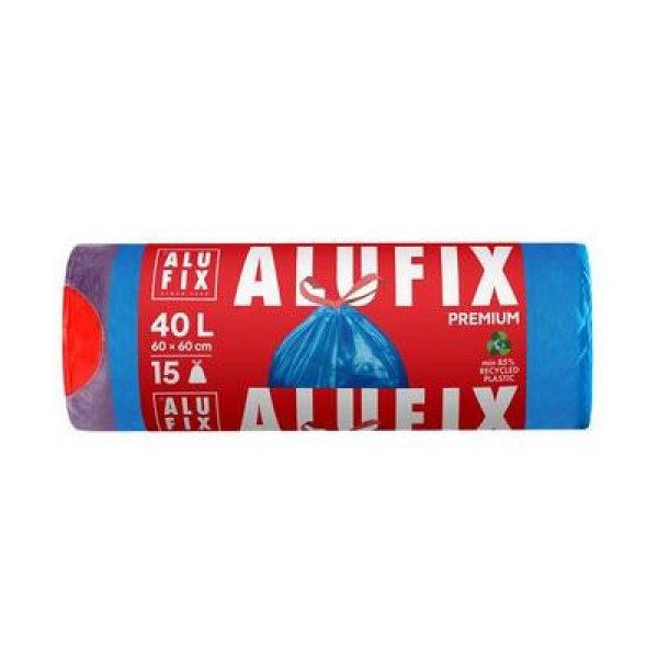 Szemeteszsák, zárószalagos, 40 l, 15 db, ALUFIX