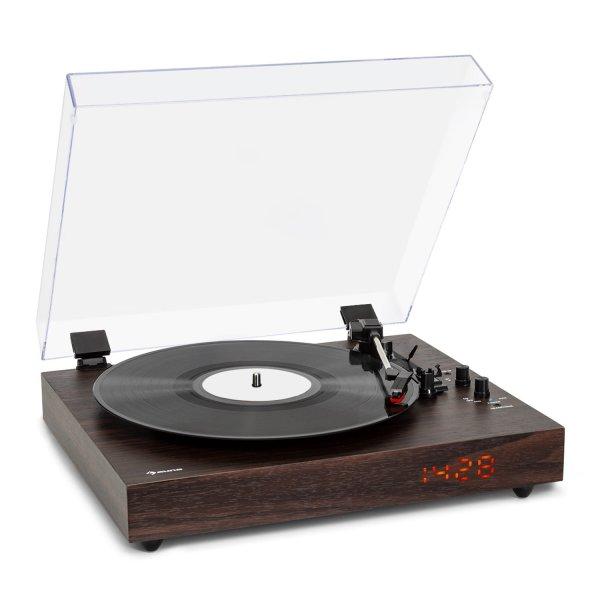 Auna auna TT-Classic Chrono, lemezjátszó, porvédő, Bluetooth, mellékelve
hangszórók, 33/45/78 fordulat/perc