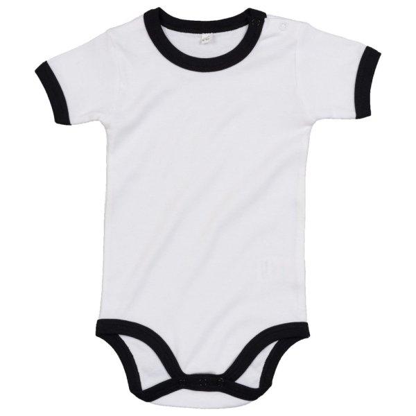 Babybugz Kétszínű rövid ujjú gyerek body - Fehér / fekete | 3-6 hónap