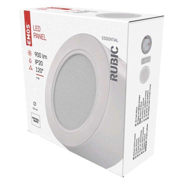 EMOS ZM5432, LED felületi lámpatest RUBIC, kerek, fehér, 9W, természetes
fehér