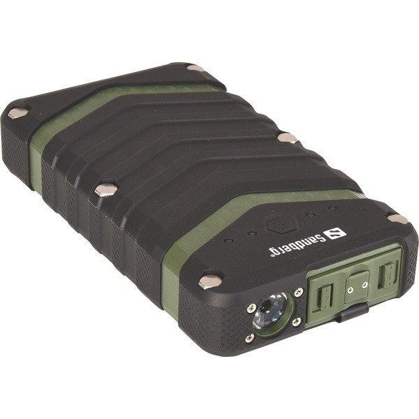 Sandberg Akkubank - Survivor Powerbank 20100mAh (kültéri; IP67 por, csepp és
ütésálló; LED lámpa; 1,5A + 2,4A USB csat.)