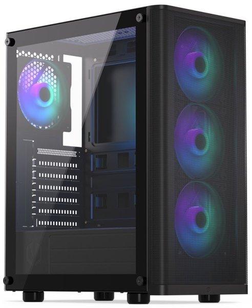 ENDORFY case Ventum 200 aRGB / 4x120mm PWM aRGB fan / 2xUSB / edzett üveg /
fekete