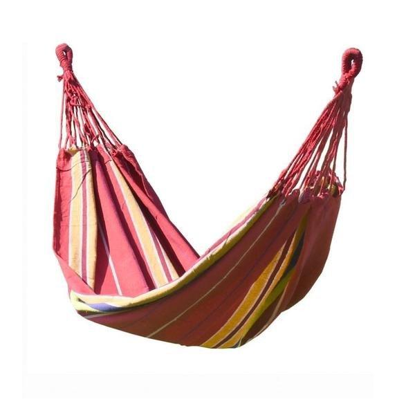 Függőágy TEXTIL – 200 × 100 cm, piros-sárga – 13568