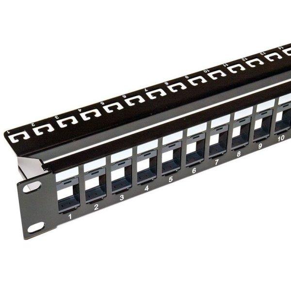 24 portos patchpanel, üres, FTP vagy UTP betét választható