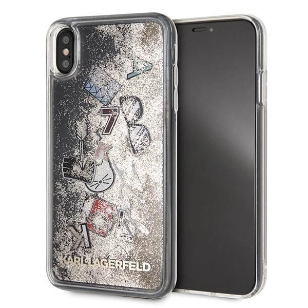 Karl Lagerfeld KLHCI65KSICGO iPhone Xs Max arany keménytok ikonikus folyékony
csillogó kristályos
