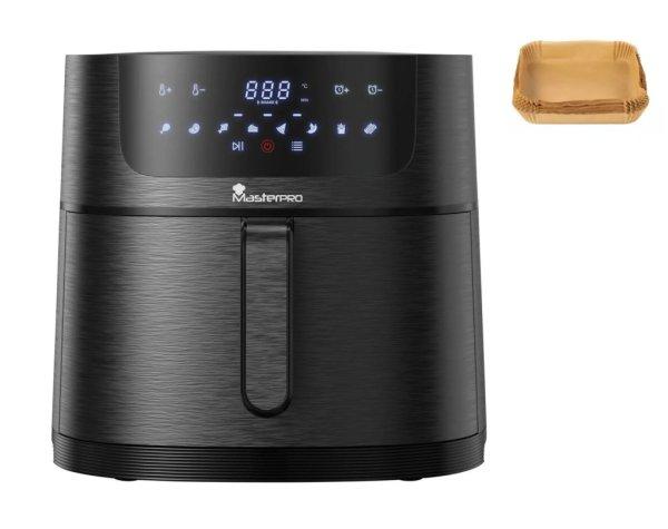 Bergner MasterPro XXL 8L 1700W digitális Air Fryer, forrólevegős olajsütő,
olaj nélküli fritőz, 8 automata programmal (BGMP-9456-4), opcionálisan
sütőpapírral