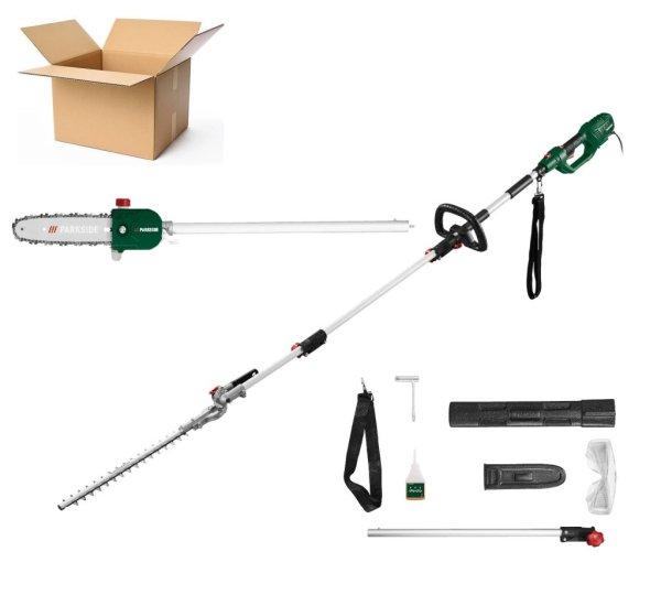 BONTOTT, kipróbált ParkSide PEKG 2 A1 kombinált 710W 41 cm elektromos,
vezetékes magassági sövényvágó, sövénynyíró és 25 cm teleszkópos
ágvágó fűrész 3.5 méter munkamagassággal