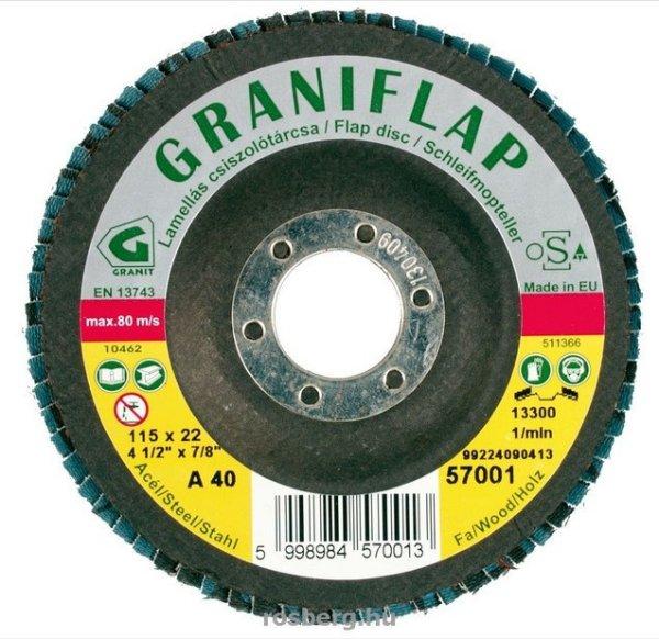Lamellás csiszolótányér fa-f 125 a 60