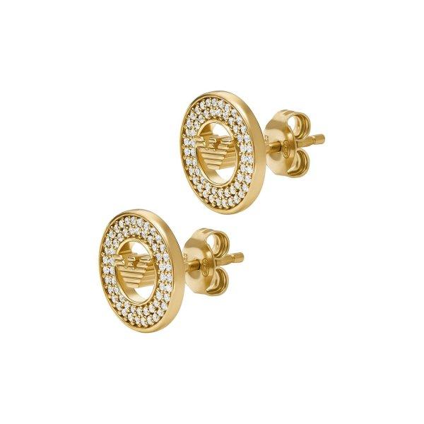 Emporio Armani Divatos aranyozott fülbevaló cirkónium kövekkel EG3629710
