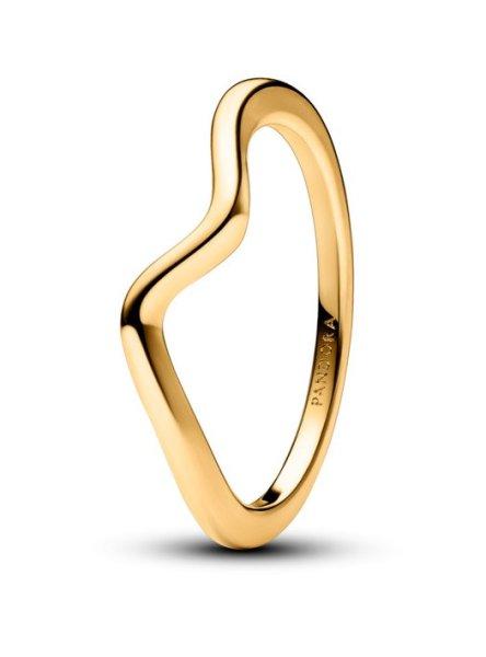 Pandora Hullámos aranyozott gyűrű Timeless Shine 163095C00 52 mm