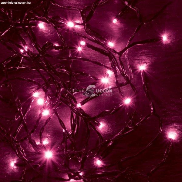 LED-es beltéri fényfűzér, pink, 50 LED