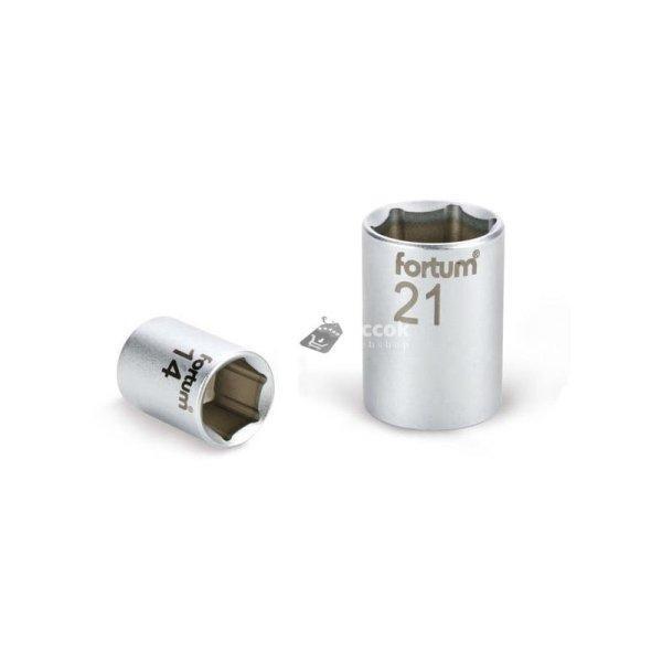 FORTUM dugófej, 1/2', 22mm, 61CrV5, mattkróm, 38mm hosszú FORTUM