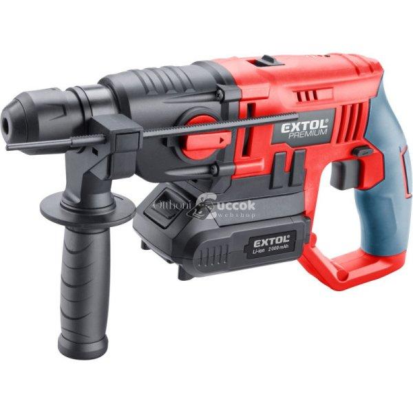 EXTOL PRMIUM akkus ütvefúró SDS Plus, Share20V, 20V, Li-ion, 1db akku, 1db
töltő, 2000 mAh, 1,2J