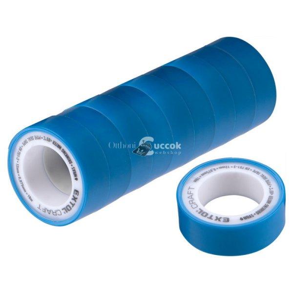 EXTOL CRAFT tömítő szalag klt., teflon, 10 db, (PTFE), 0,075×12mm×10m, EN
751-3, WRAS, ivóvízhez