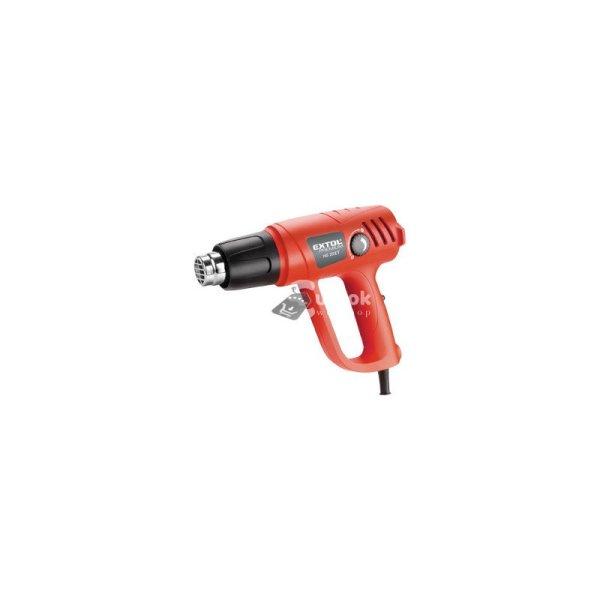 EXTOL PRMIUM hőlégfúvó, 2000W két fokozatú, 1000W/2000W, 50-450/90-650°C,
250/500 L/perc, kofferban, tartozékokkal