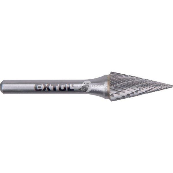 EXTOL INDUSTRIAL keményfém turbómaró (rotormaró), kúpos, hegyes orrú,
12×25mm átmérő/ 6mm szár, keresztfogazás