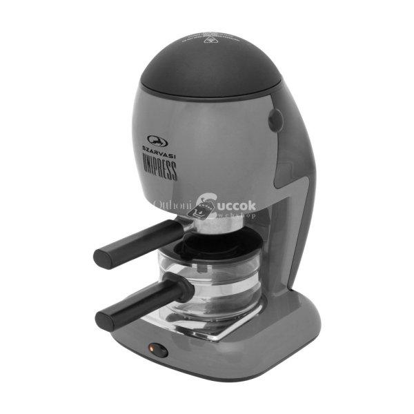 Szarvasi SZV-624 Unipress kávéfőző 13757, 800 W, 3.04 bar, üveg kiöntő,
hőkorlátozó, hőkioldó, szürke