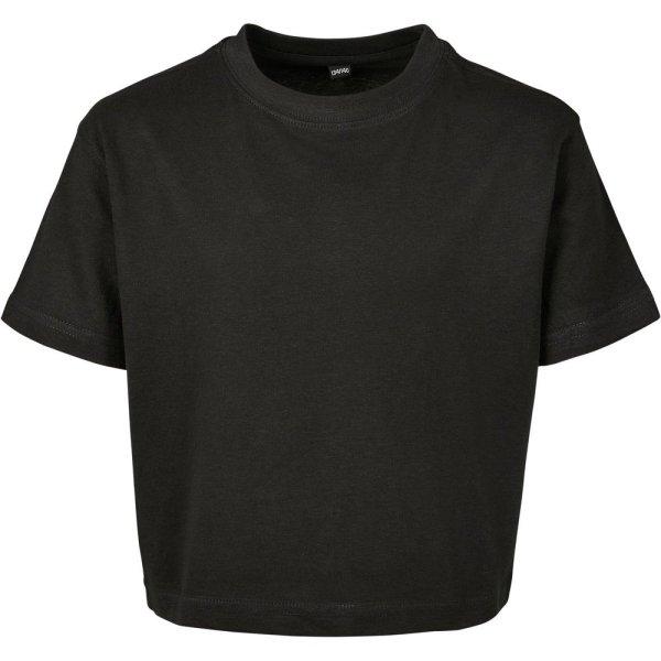 Build Your Brand Lány crop top - Fekete | 158-164 cm