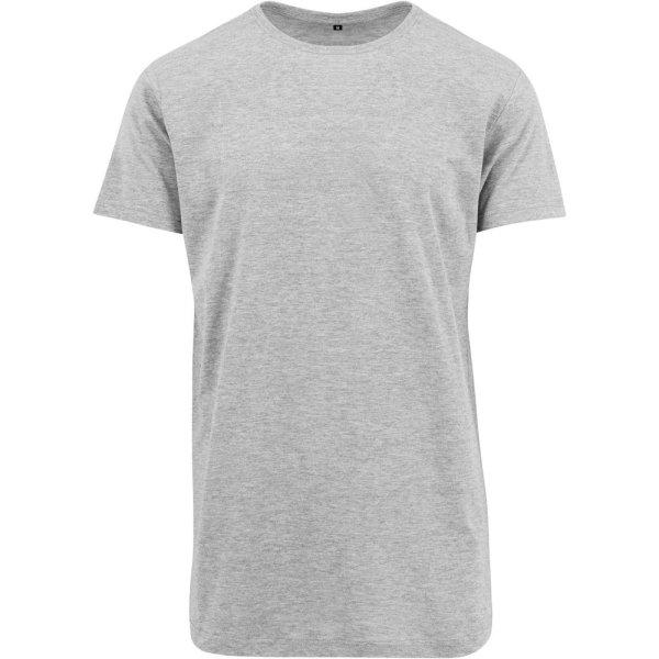 Build Your Brand Hosszított férfi póló - Szürke melírozott | 3XL