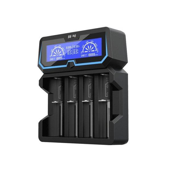 XTAR X4 NEW akkutöltő 4db akkuhoz (Li-ion,Ni-Mh,Ni-Cd)+USB 1A + 230V kábel!