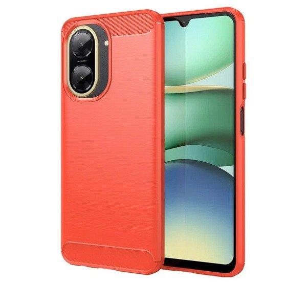 Szilikon telefonvédő (ütésállóság, légpárnás sarok, szálcsiszolt,
karbon minta) PIROS Xiaomi Redmi A5 4G